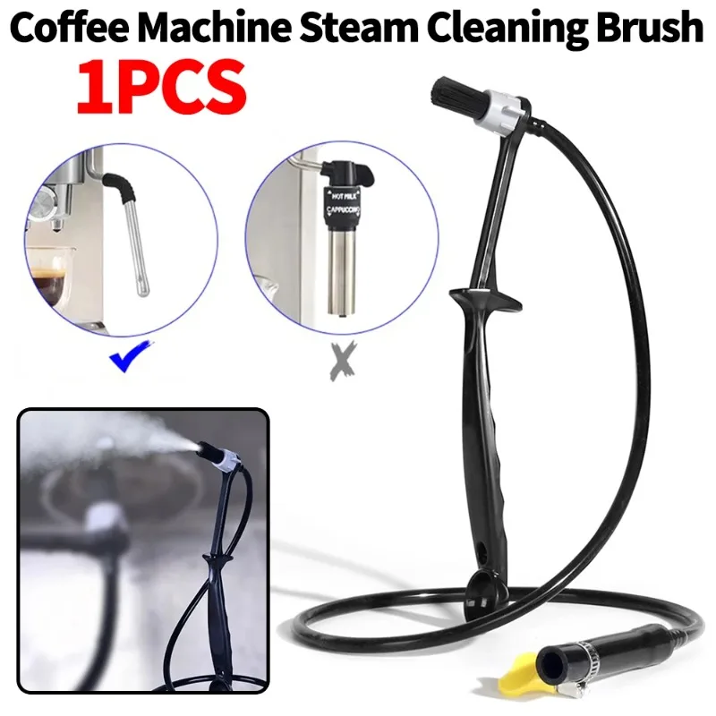 O barista usa a vareta de vapor de uma máquina de café resistente ao calor e de qualidade alimentar para limpar o cabo de PP.
