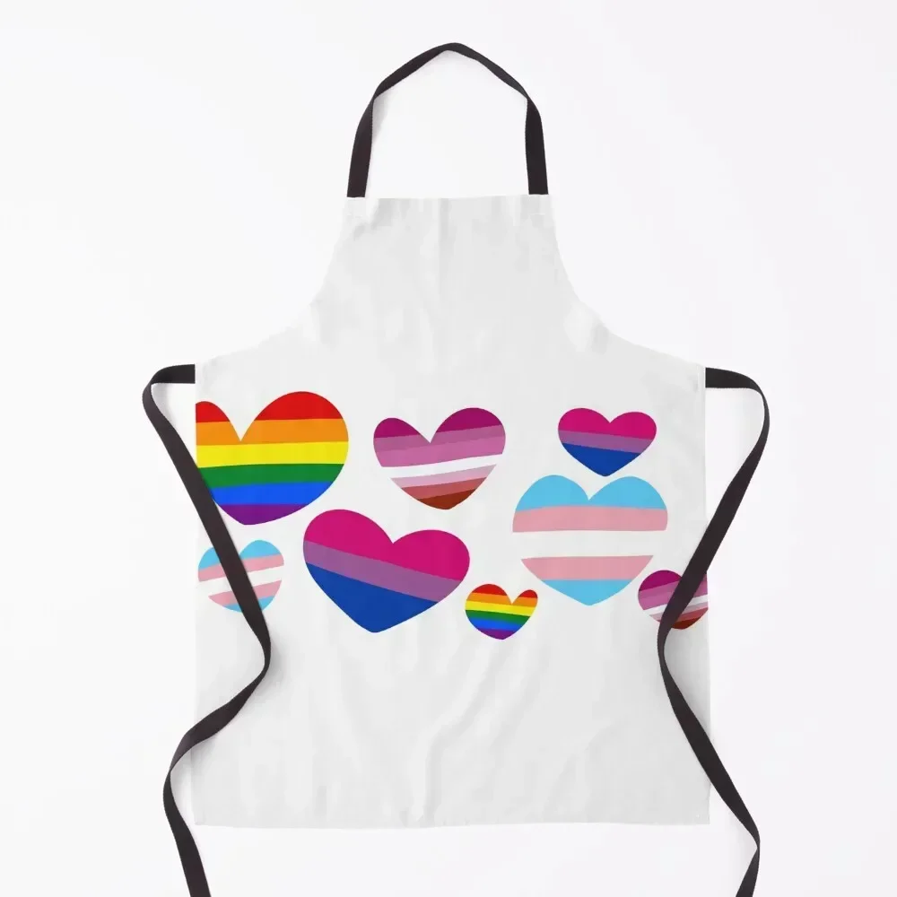 

LGBT Hearts Apron barber men nail tech supplies For Man Haircut household woman Apron