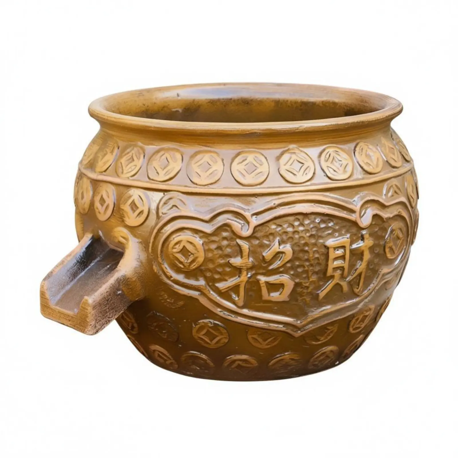 Classic Ceramic Fish Bowl, Crafted Pot, Circulating Water, Pond Purifier, Waterfall Decor, Home Garden Decoration