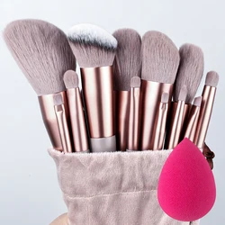 Professional Makeup Brushes Set para Mulheres Detalhe Escova, Blush Brush, Fundação, Corretivo, Contorno, Escova de Sombra, Beauty Tool, 10-13Pcs