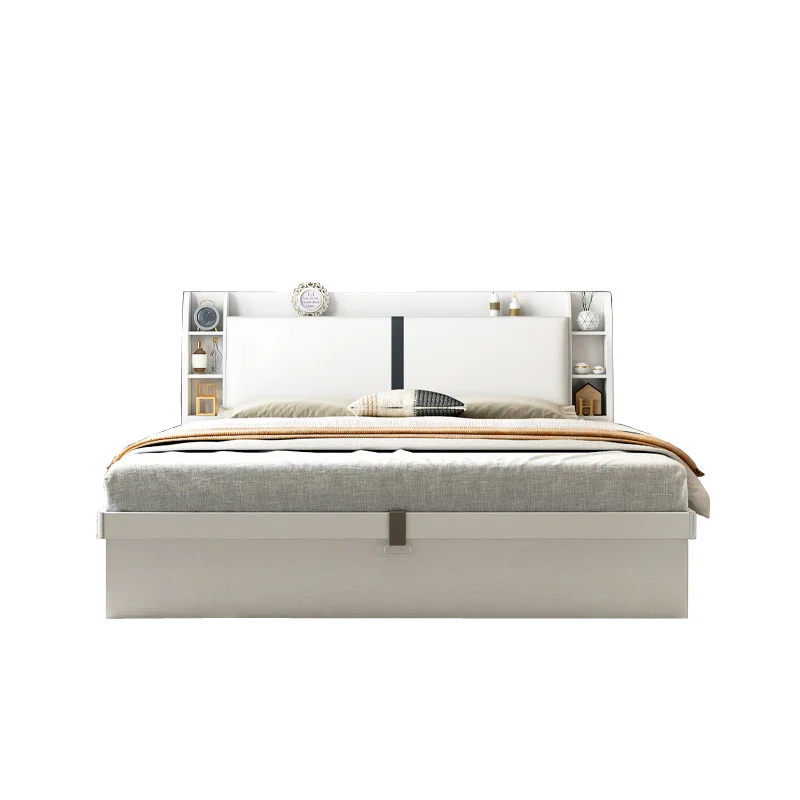 The product can be customized. The bed is modern, simple, double, 1.8m air pressure, and the storage bed of high box be