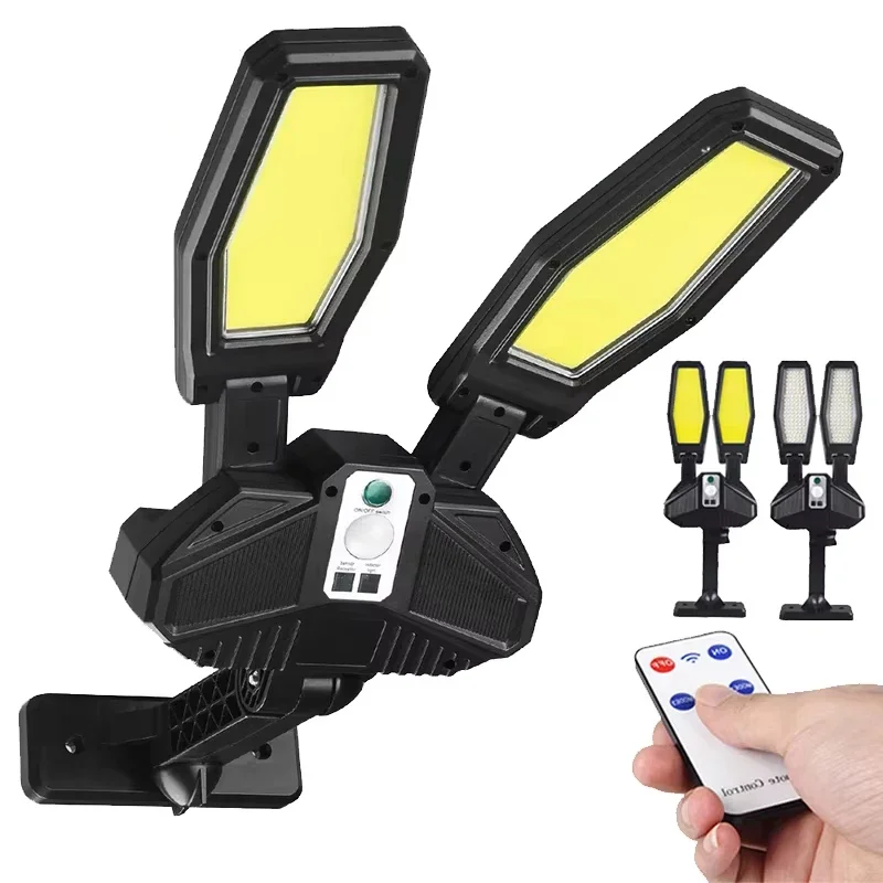 

Солнечная лампа с датчиком движения, защита от атмосферных воздействий, 2COB, ультра яркое дорожное освещение, уличный фонарь, солнечная лампа, светодиодное освещение для дома и сада