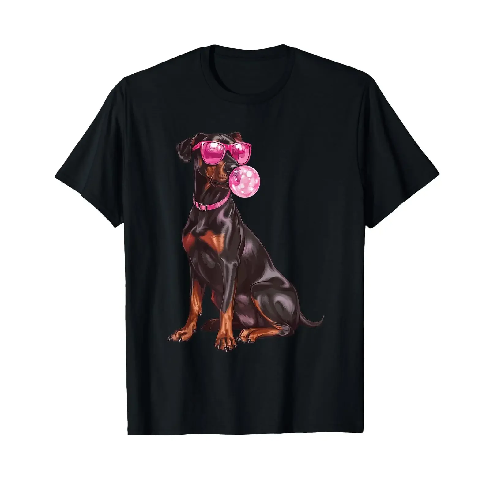Doberman Pinscher Chewing Gum T Shirt vintage Washed Stylish Comfortable Unisex Versatile Soft Casual homme