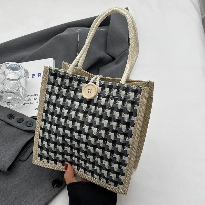 Women Handbag Tote Bag Ladies Button Handheld Square Bag Button/Zipper Luxury Designer Handbag Small Shopping Bag Bolso Mujer