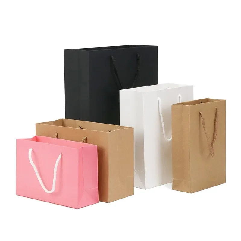 30PCS Kraft Paper Bags with Rope Handles, Wrapping Favor Bag, Small Business Bag, Wedding, Birthday Gift