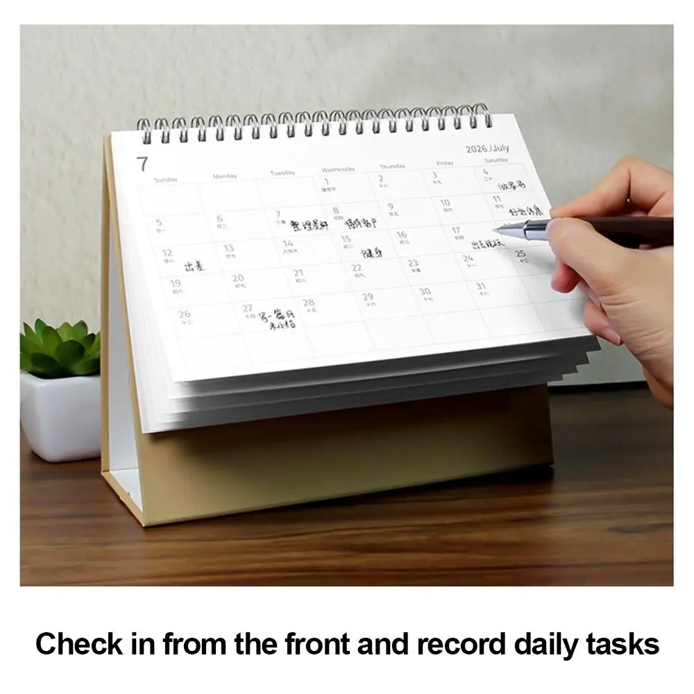 

Настольный бумажный календарь на 2026 год, многофункциональный домашний декор, планировщик, годовой блокнот, органайзер для повестки дня, товары для домашнего офиса