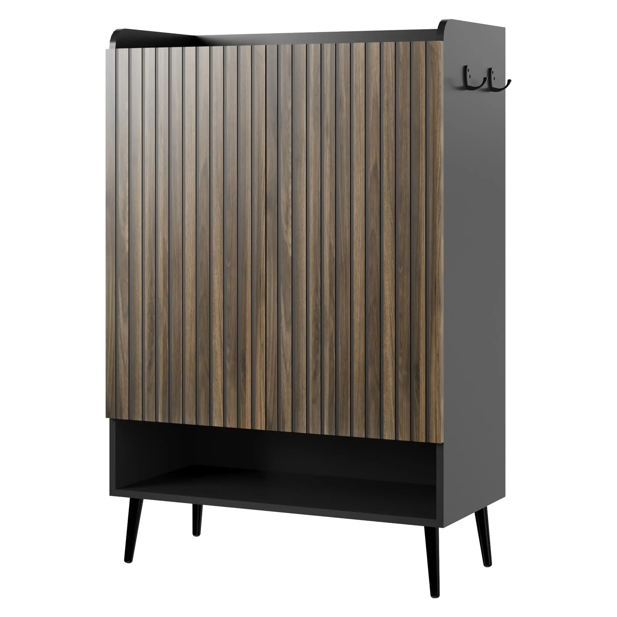 Grande scarpiera con 2 ante e 6 ripiani – Scarpiera moderna, autoportante, con ripiani regolabili – Soluzione di stoccaggio versatile per fino a 30 paia di scarpe, perfetta per corridoio, ingresso o