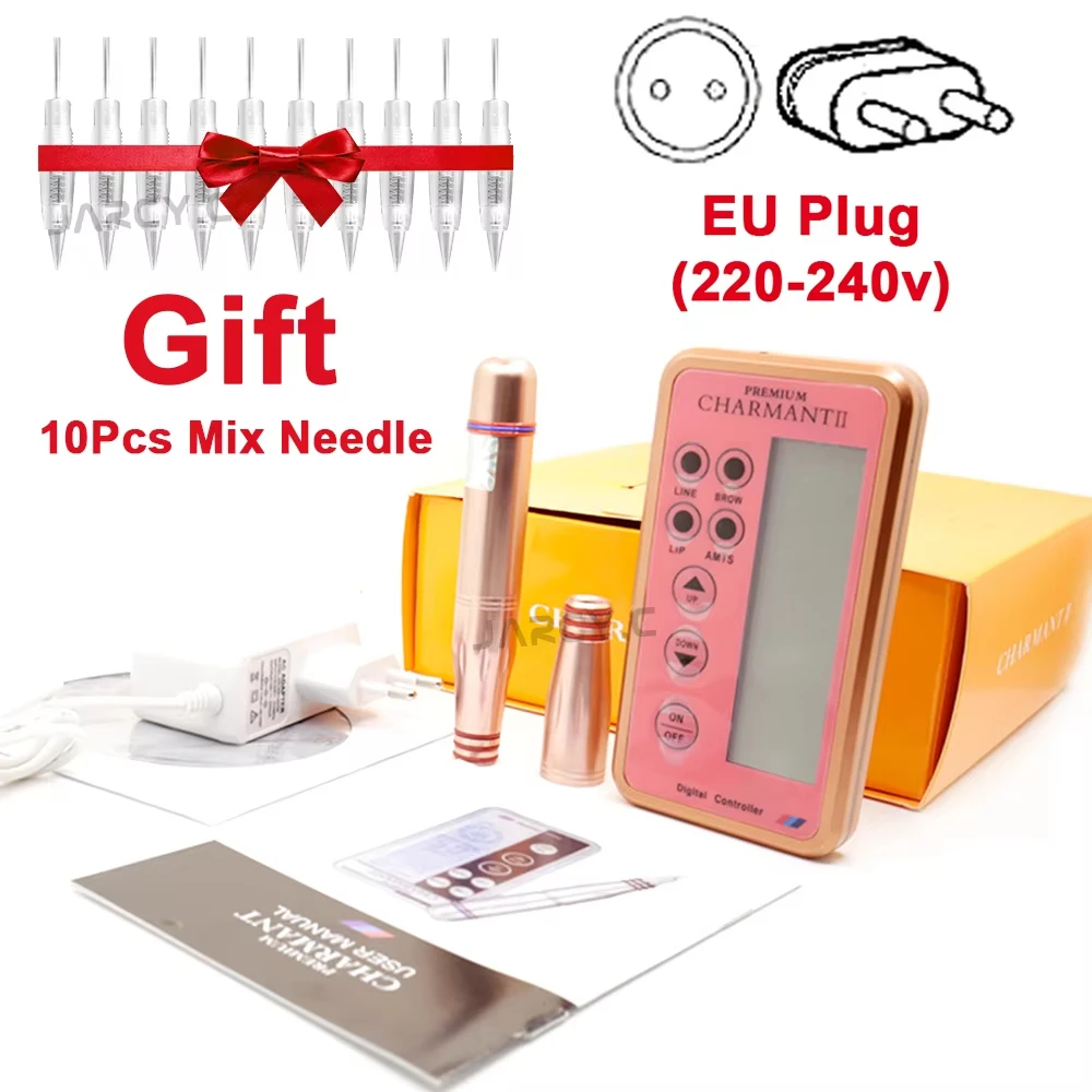 

Tattoo Machine Pen Wireless PMU Machine Microblading Permanent Tattoo with 10Pcs Cartridge Needle for Micropigmentation No Box