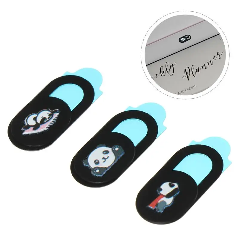 3pcs Slide Cover Cute Panda Pattern Privacy Protection Webcam Cover Sliding Webcam Cover Lenses Antispy Privacy Sticker