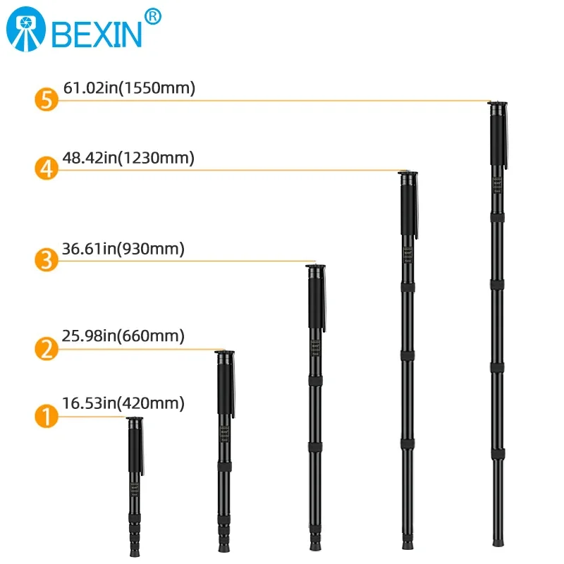 BEXIN Aluminum Monopod Travel Camera Phone Support Rod Walk Stick Lightweight Portable Flexibe Unipod Dslr Video Camera Monopod