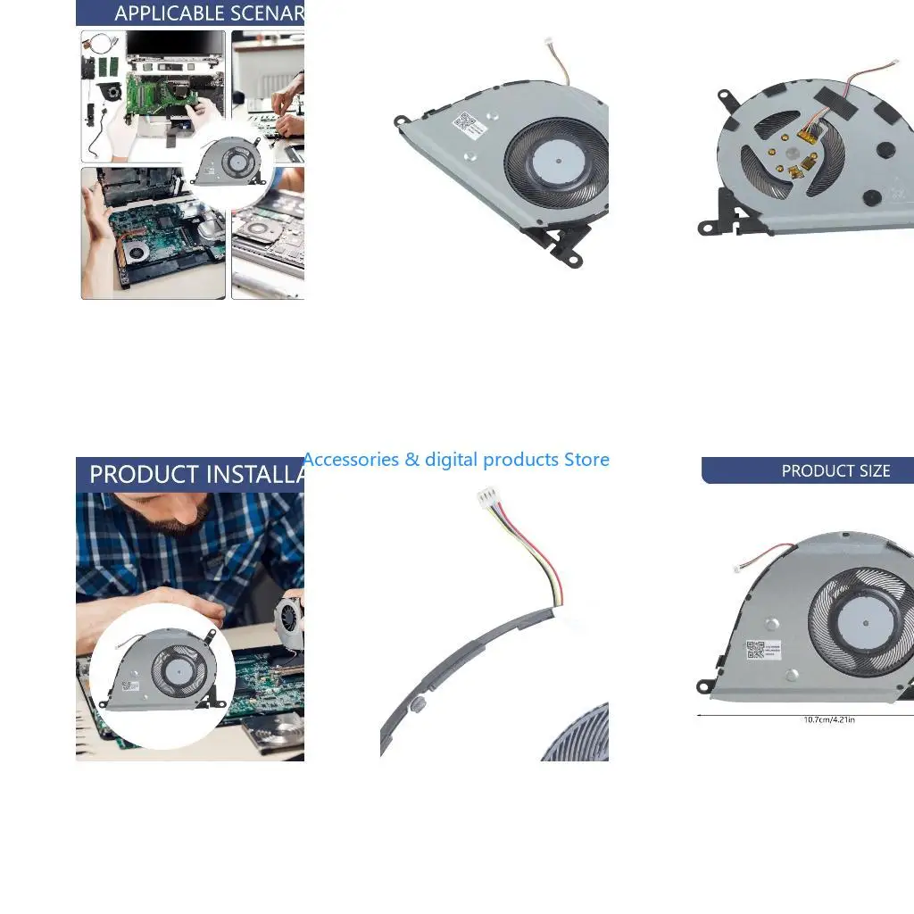 77JD CPU Radiator Replacement Laptop Graphics Card Cooling Fan for UX433 UX433F UX433FA-DH74 U4300 U4300F Laptop Heat Sink Fan