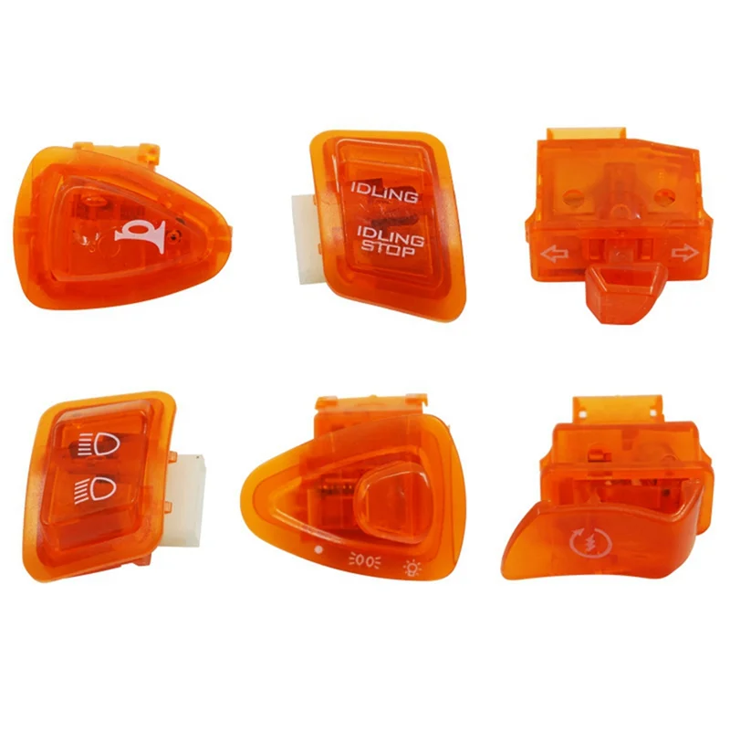

A73X-Moped Scooter Switch Button For GY6 50Cc 125Cc 150Cc ATV Moped Scooter Motorcycle Horn Dimmer Turn Switch Orange
