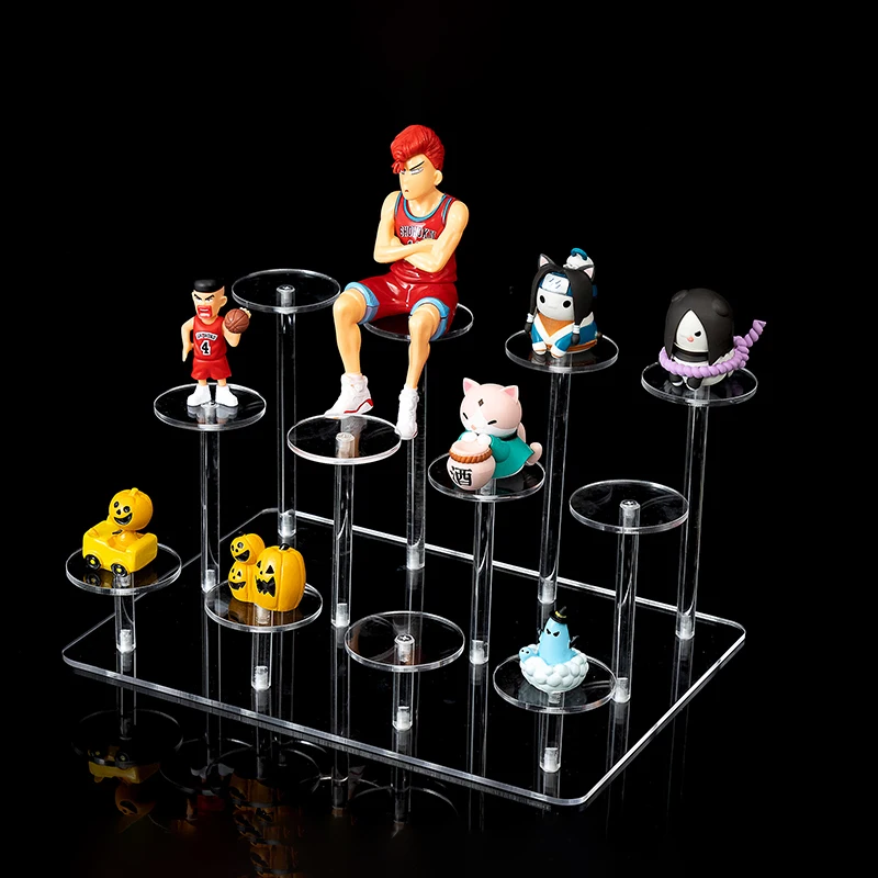 

Acrylic Riser Display Shelf,Layered Display Stand Cupcake Collectibles Toy Doll Jewelry Action Figures Acrylic Organizer Holder