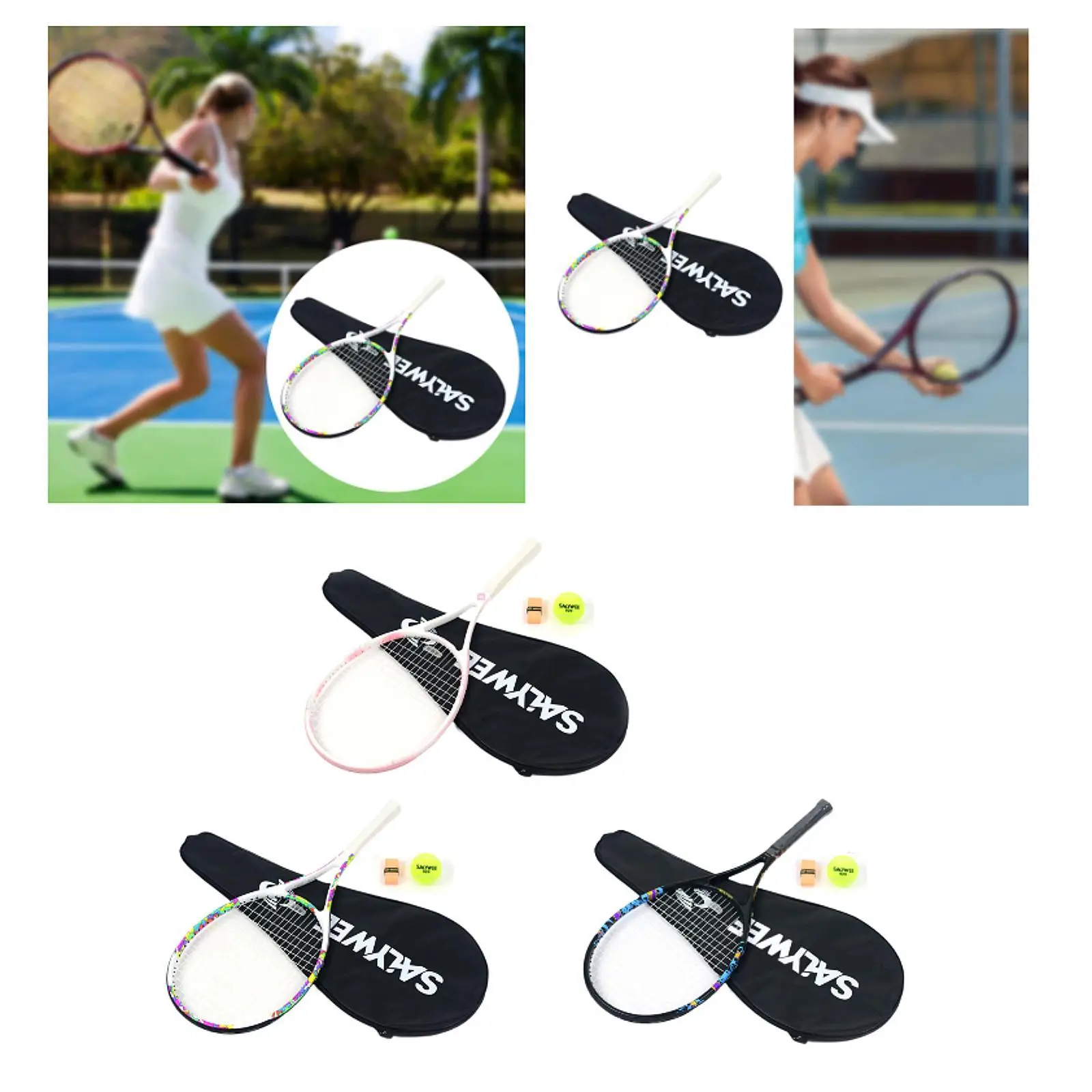 

Tennis Racket Kit Tennis Racquet Equipment Modern Ergonomic with Bag Practice Supplies for Women Men Birthday Gift Adults Gym