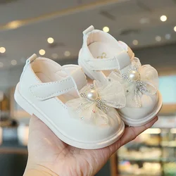 Children's Sho Soft Soled Baby Walking Shoes Autumn Girl Princess Shoe Bow Leather Shoes Girl Single Shoe Baby Shoe Baby Shoes