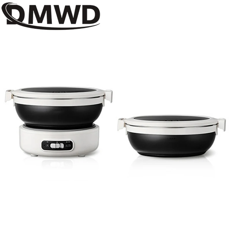 Katlanmış Elektrikli Tencere 1.2L Taşınabilir Multicooker Seyahat Pirinç Ocak Bölünmüş Güveç Mini Soba Paslanmaz Çelik Elektrikli Beceri