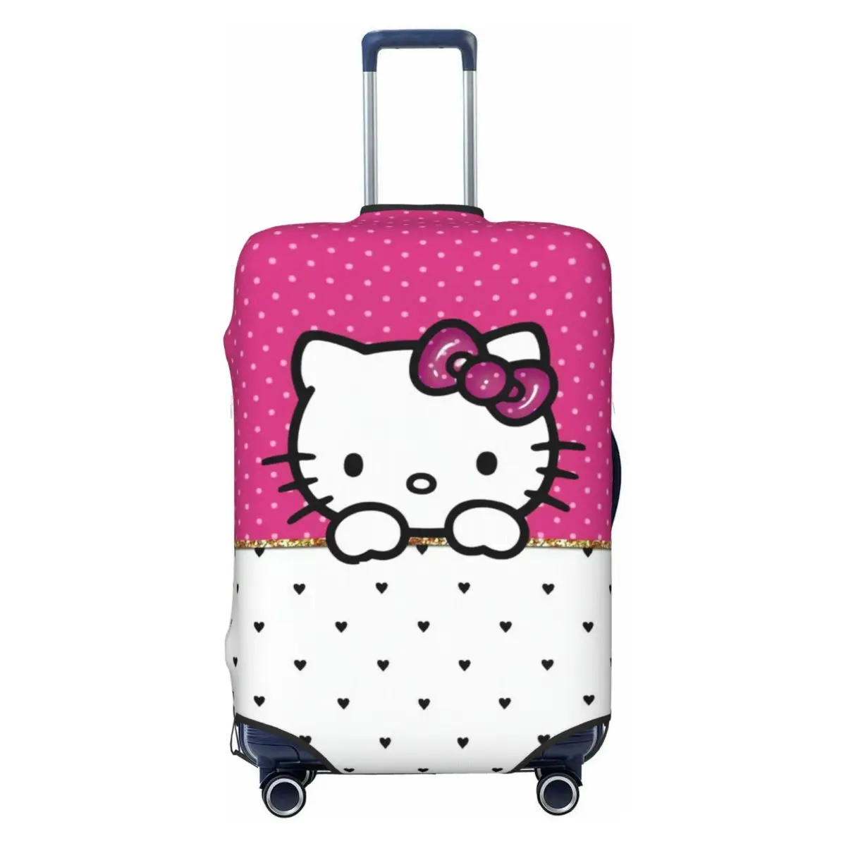 

Custom Cute Hello Kitty Cat Luggage Cover Fashion Cartoon Kitten Suitcase Protector Covers Suit For 18-32 inch
