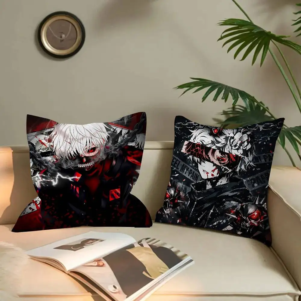 Anime Tokyo Ghoul Cushion Cover Inches Farmhouse Decor Home Throw Pillow Covers for Couch Decorations