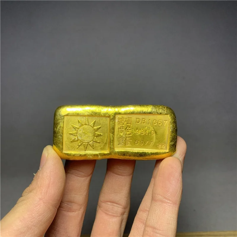 Republic of China National Flag Gold Ingot Antique Ancient Coin Ingot Antique Gold Ingot Gold Coin Pure Red Gold Ingot Lucky Ing