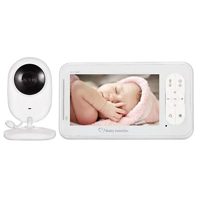 

4.3" Screen 1V2 Video Baby Monitor Battery Security Nanny Cam Wireless Camera Talk Back Night Vision Feeding Time Reminder