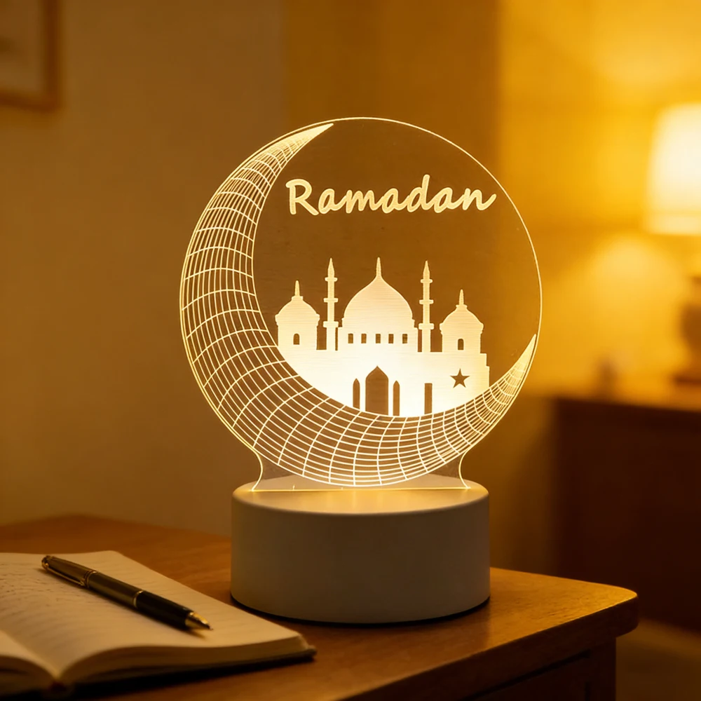 

Декор для мусульманского праздника Ид Мубарак: светодиодный ночник, подвесное украшение, декор для Рамадана Карим для дома, мероприятий и вечеринок