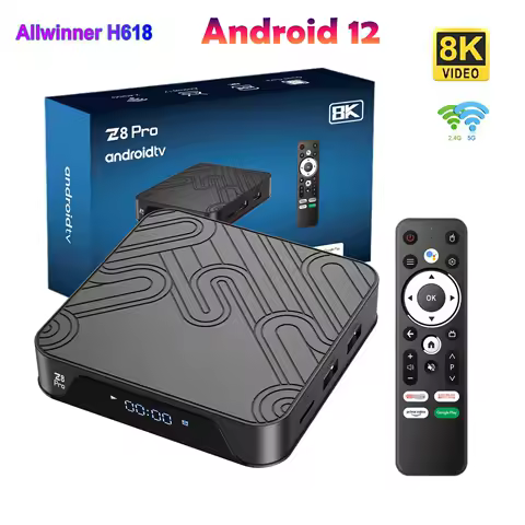 Z8 Pro Android TV Box Allwinner H618 Dual WIFI 2.4G/5G Android 12 ATV Box 4K 8K Smart TV Box Media Player Set-top Box 4GB 32GB
