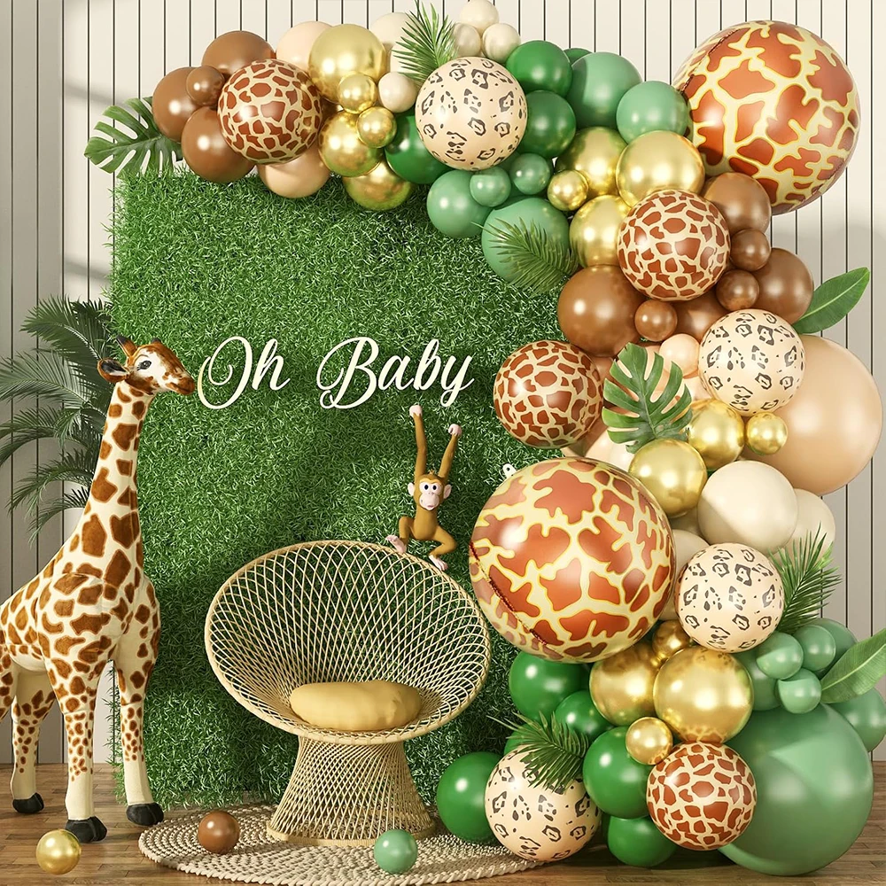 

Jungle Safari Balloon Set, animal print balloon, giraffe balloon for baby shower forest theme birthday party decoration