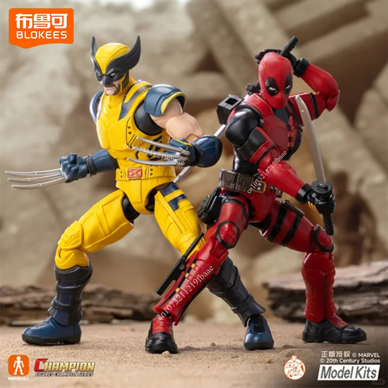 

Оригинальная игрушка Blokees Deadpool, Росомаха, экшн-фигурка Marvel, сборная модель, комплект, кукла чемпионов, Дэдпул и Росомаха, подарок