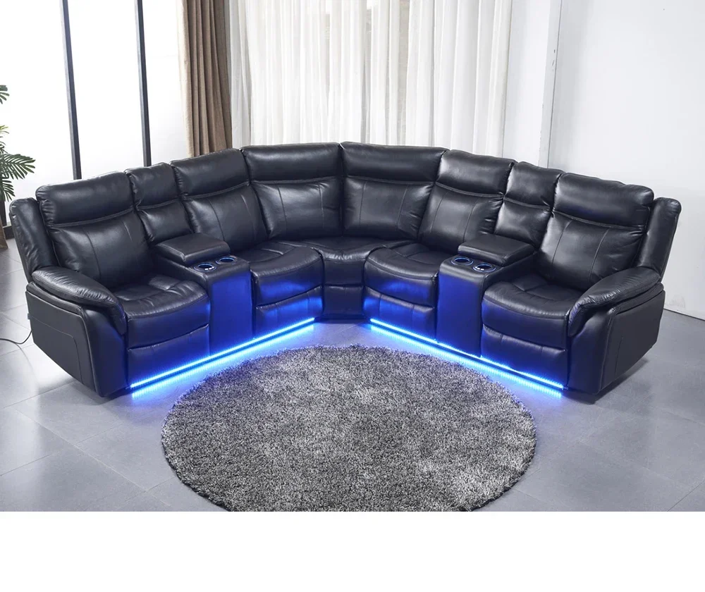 

#furniture Real Leather Recliner Sofa with Corner Newest and stylish Indoor Furniture