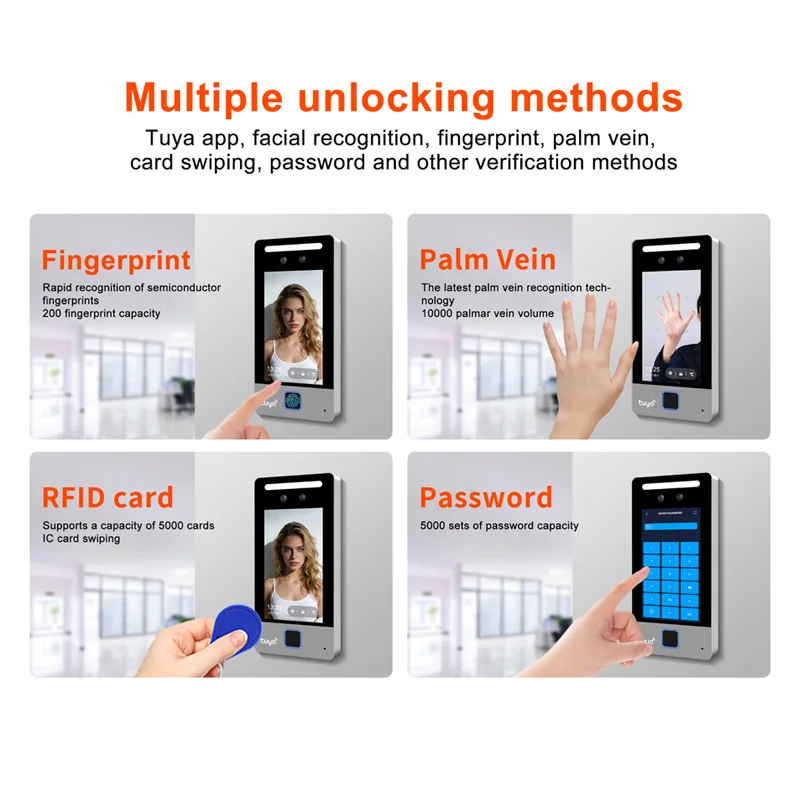 Picture 4: AI Face Recognition Attendance Machine Multilingual Access Control System Wifi Video Intercom OEM/ODM LCD Display