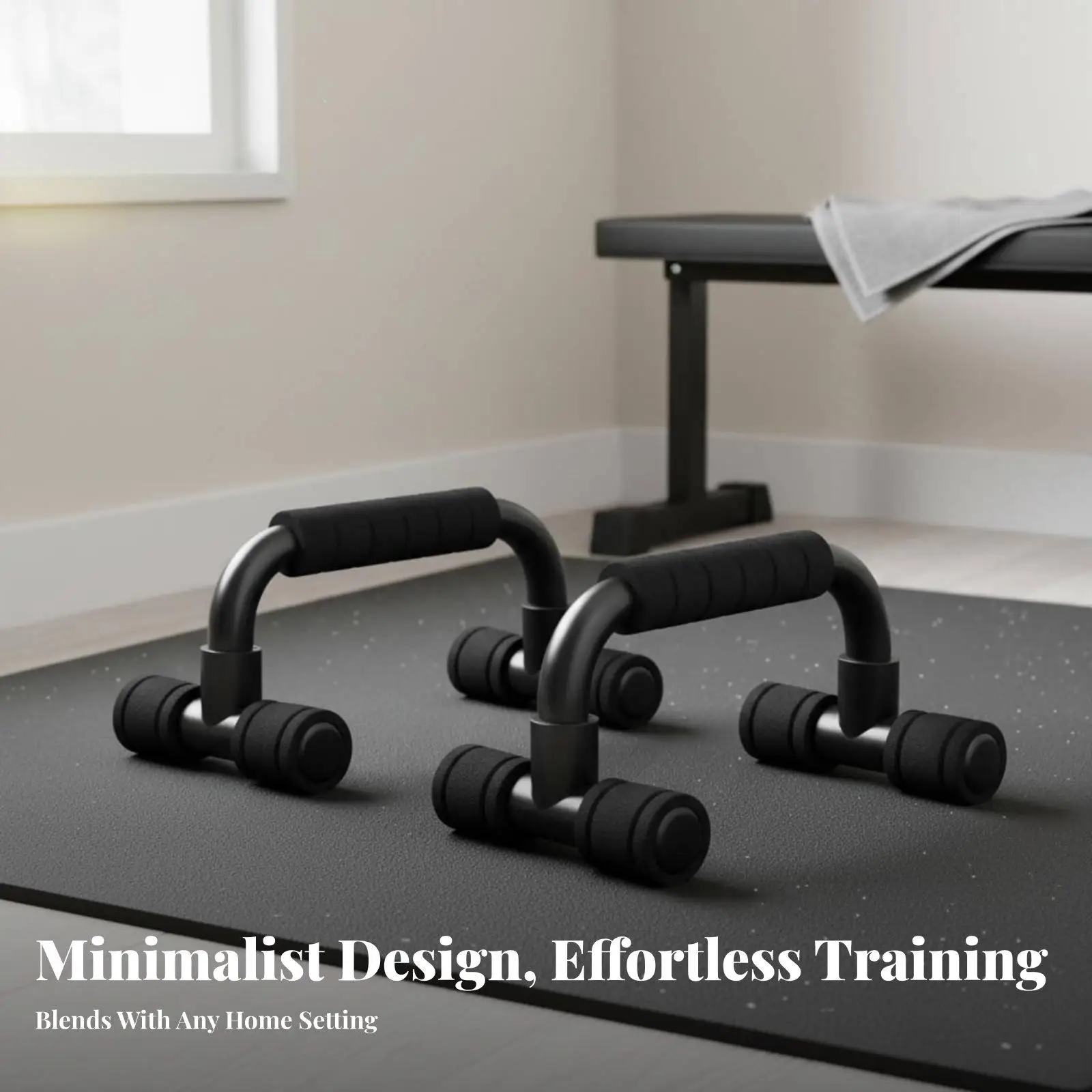 Balance Push Up Bars for Gym Strength Training with Sweat Absorbent Foam Grip and Lightweight Detachable Frame for Exercise