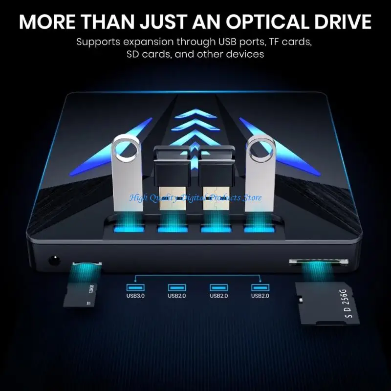 

U2JE External Disc Drive for Laptop Type C USB3.0 Portable Writer Card Slot