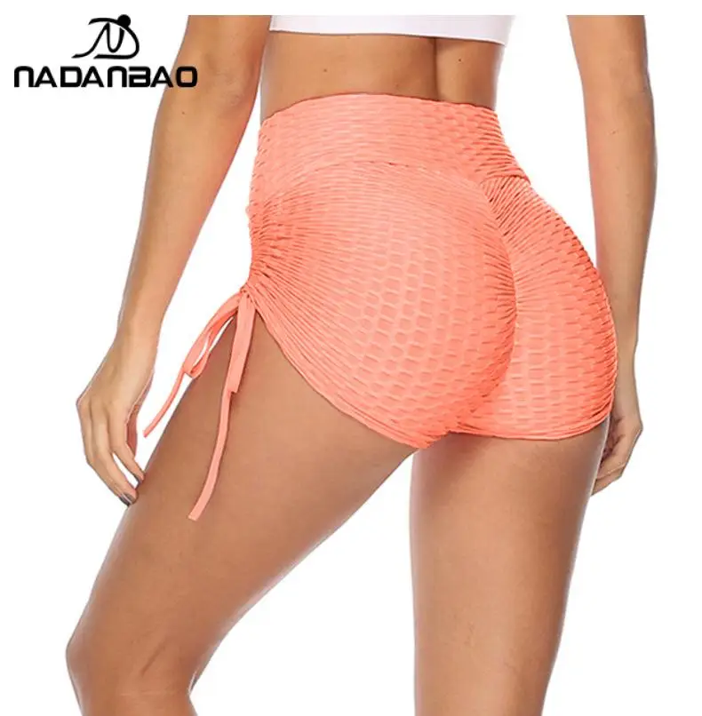 

Nadanbao Solid Color Fashion Sweatpants Women Sexy Lacing Tights Pants Girl Lift The Hip Bubble Shorts Pants