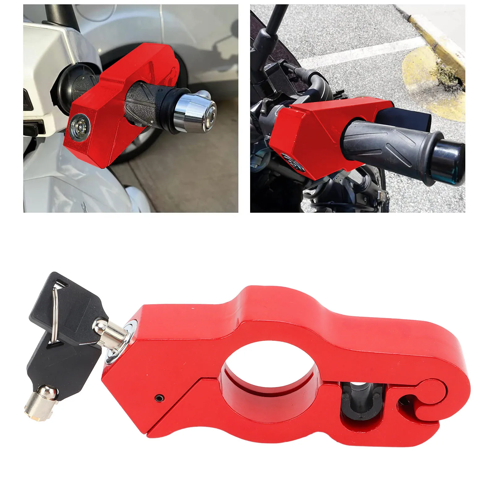 Motorcycle Modified Handlebar Lock Helmet Anti-theft Lock Electric Vehicle Dirt Bikes Aluminum Alloy Handlebar Fixed Horn Lock