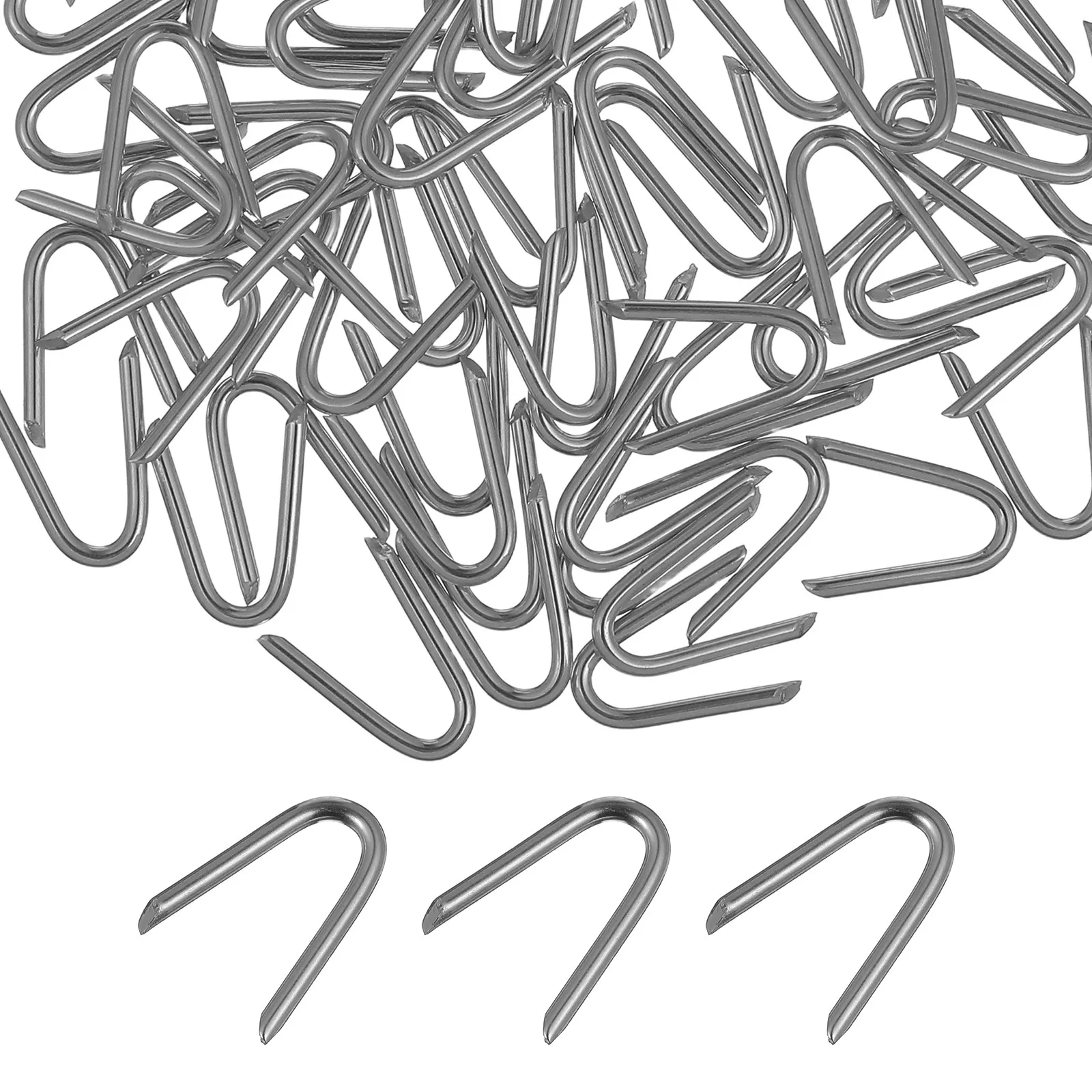 70Pcs U-Shaped Iron Fixing Nails Heavy Duty Turf Tools Garden Fence Pegs Wire Mesh Fixing Nails for Outdoor Use