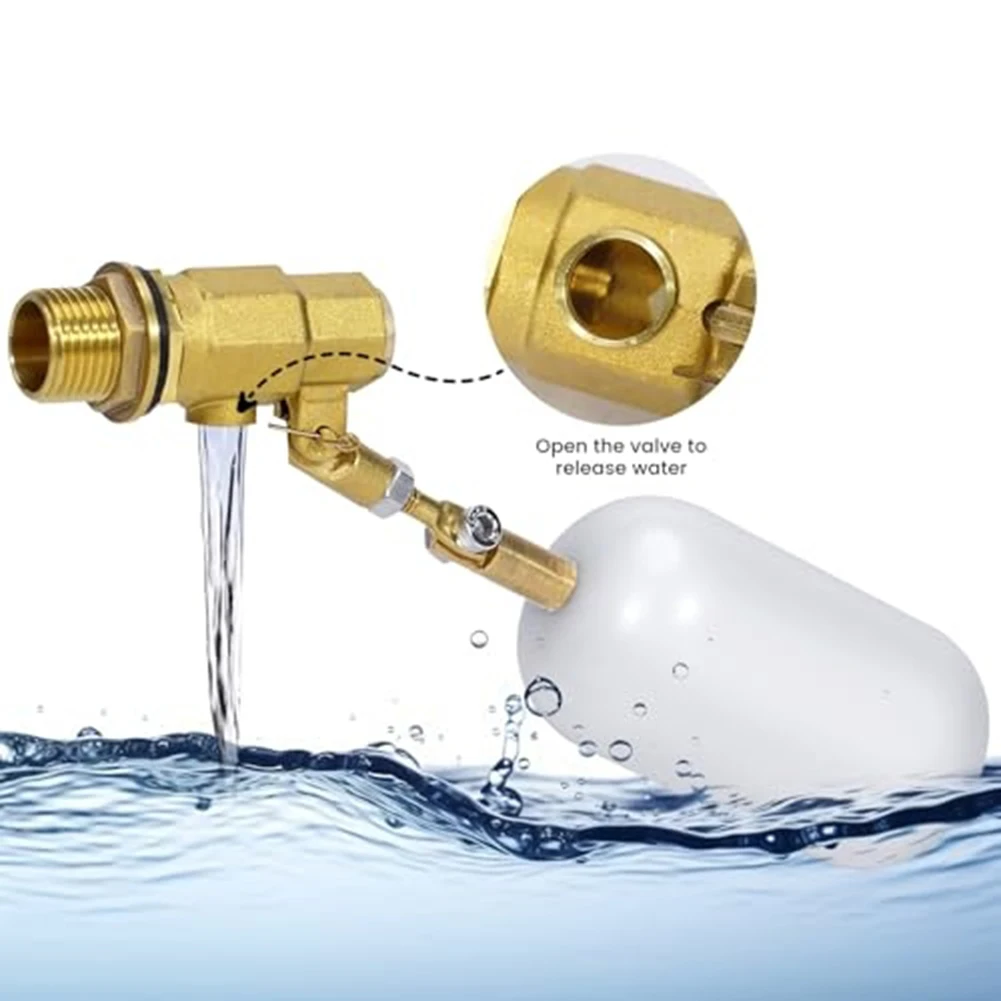 Válvula de flotador de agua de 1/2 pulgadas para estanque, válvula de flotador para cuenco de agua automático, caballo, cabra, oveja, cerdo, perro, suministros para ganado