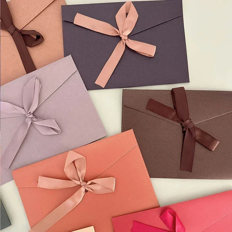 50pcs/lot Retro European Style Colored Pearlescent Paper Envelope Ribbons for Wedding Invitations High-grade Business Packing