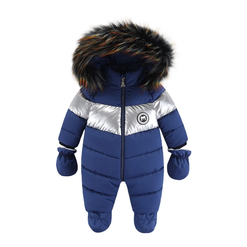 Toddler Baby Boy Girl Snowsuit Winter Coat Hoodie Footie Romper Jumpsuit Warm Puffer Jacket Infant Outerwear