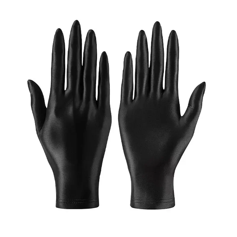 Sexy Fashion Women's Sheer Oil Shiny satin glossy finger gloves short high elasticity gloves shiny role-playing dress gloves
