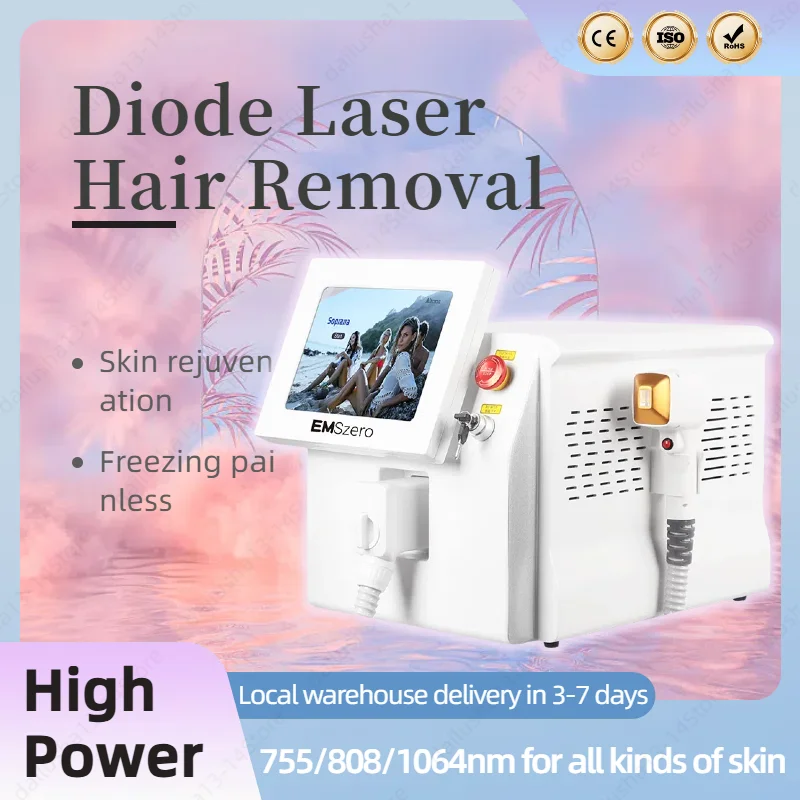 

Diode Ice Titanium Laser Hair Removal Machine 808 755 1064nm Women Painless Face Body Epilator IPL Permanent Professional