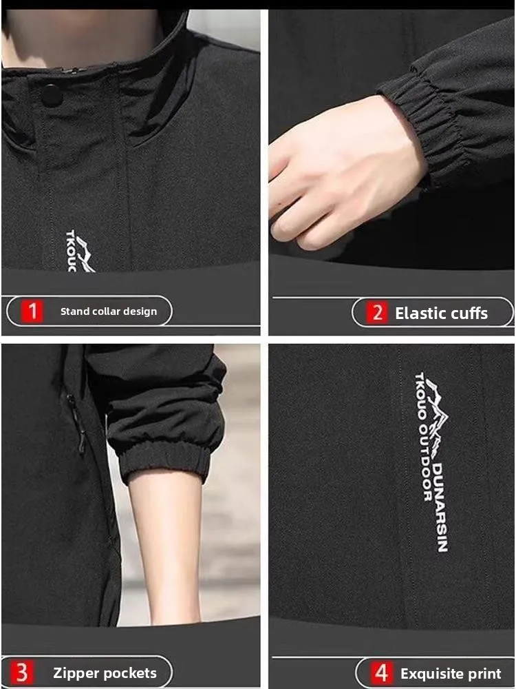 

Slim Fit Spring New Men's Jaet Faionable Korean Version Stand Collar Light Weight Trendy Brand Coat Youth Polyester