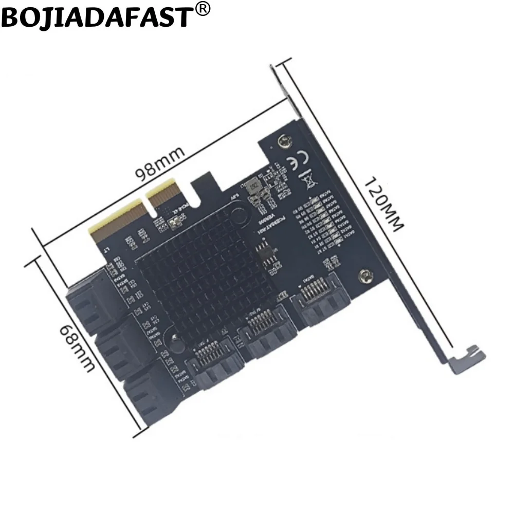 PCI Express PCIe X4 PCI-E 4X إلى 9 منافذ SATA 3.0 7Pin موصل محول بطاقة توسيع 6Gbps لمحرك الأقراص الصلبة