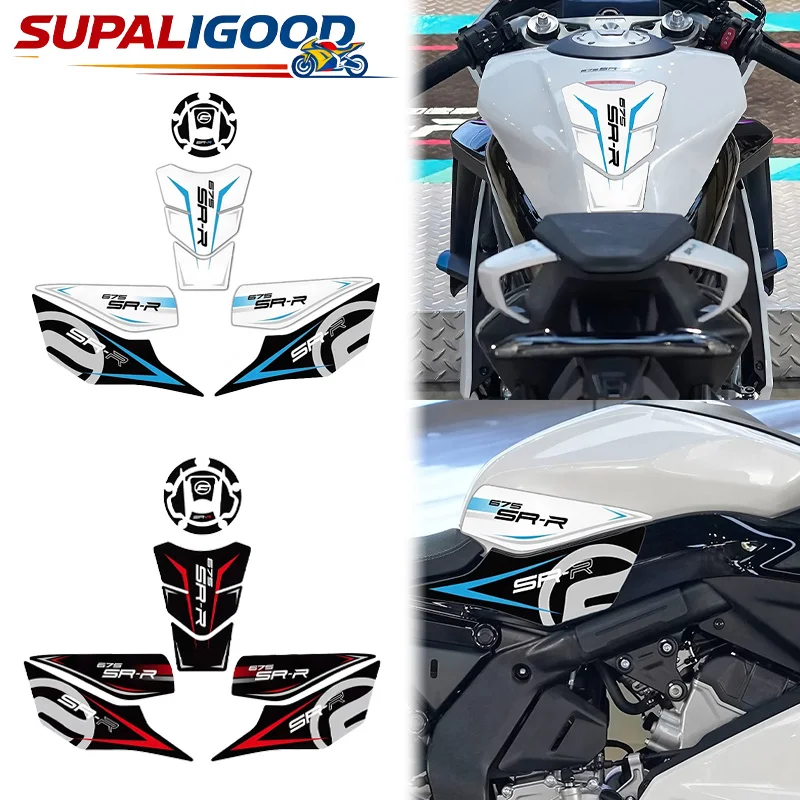 For CFMOTO 675SR-R 675SR R Fuel Tank Stickers Frosted Waterproof Protect Sidebar Pad Decal Gas Cap Sticker 675SRR Accessories