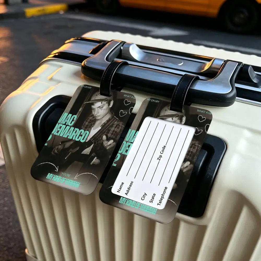 Jizz Jazz Rock M-Mac D-DeMarco music Waterproof PVC Baggage Tag With Info Card Anti lost Identification Tag For Luggage School