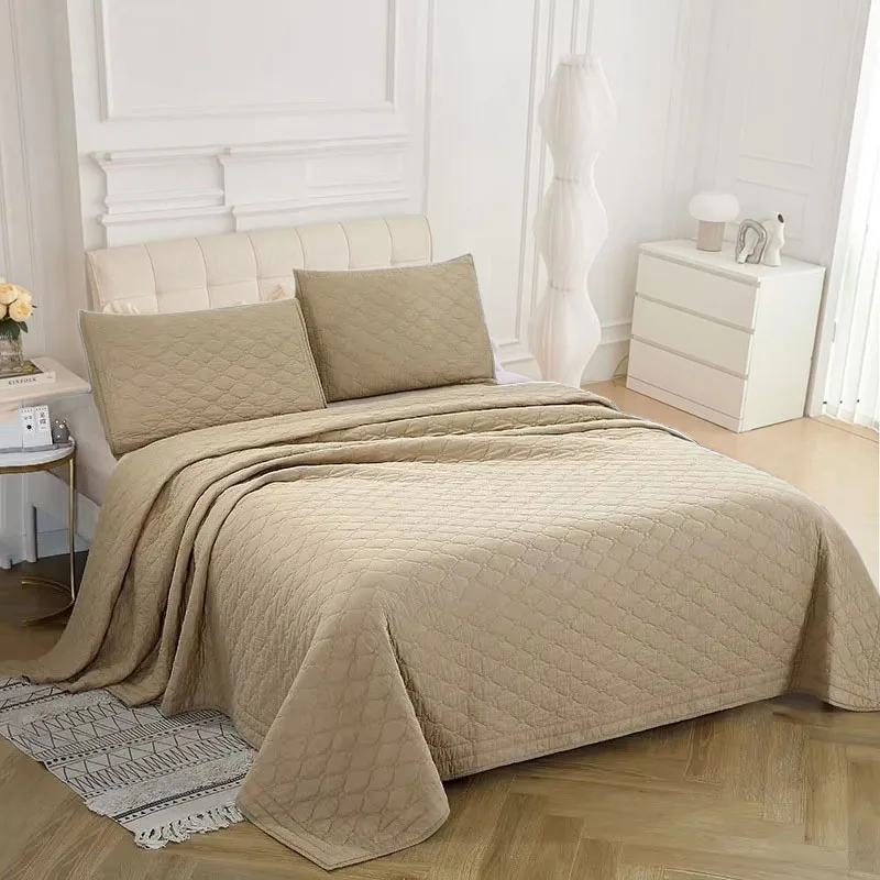CHAUSUB Soft Cotton Bedspread Quilt Set 3PCS King Queen Size Quilted Bed Cover Summer Lightweight Blanket for Bed Comforter