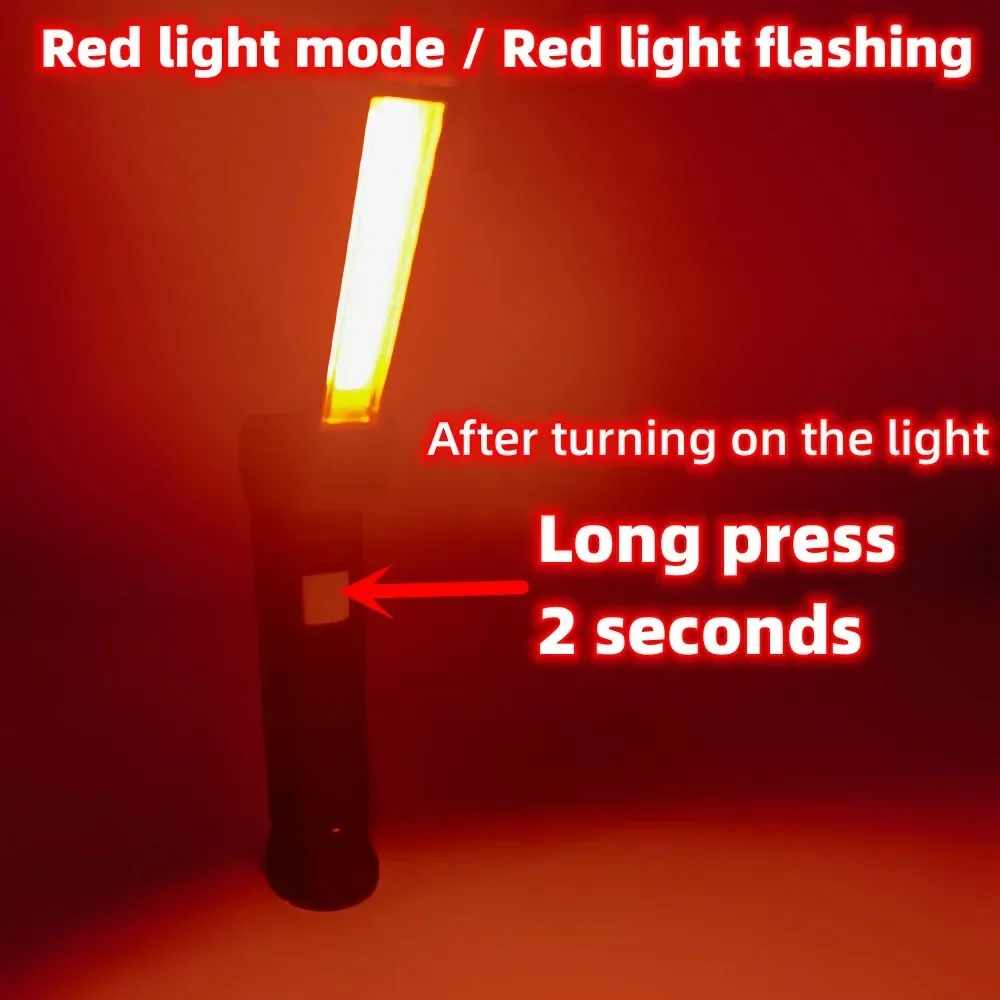 USB Rechargeable Work Light Portable COB LED Flashlight Magnetic Lanterna Hanging Lamp with Built-in Battery Camping Torch image 6