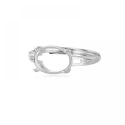925 Sterling Silver Blank Ring Base For Setting 3x5 4x6 5X7mm Oval Gemstones DIY Jewelry Making Accessories For Women