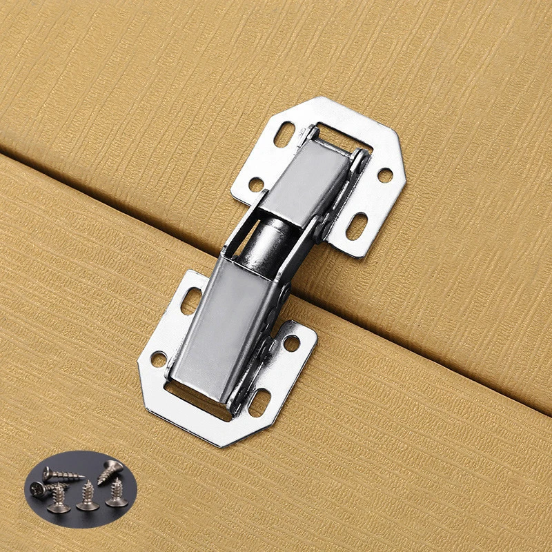 10Pcs Cabinet Hinge 90 Degree No-Drilling Hole Cupboard Door Hydraulic Hinges 3/4In Soft Close with Screws Furniture Hardware