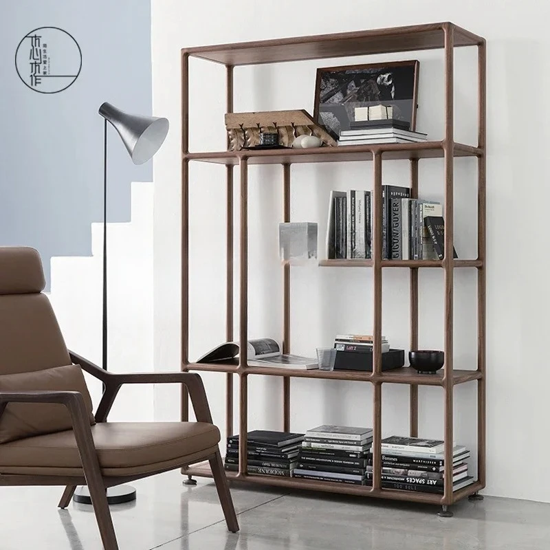 

A50 Новая китайская полка Богу, книжная полка из черного ореха, витрина от пола до потолка из цельного дерева