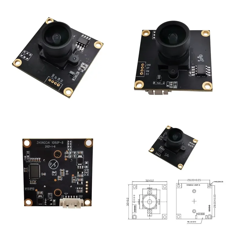 Factory Customization 1/2.7 Inch Sensor OV2735 Cmos 1080P Fixed Focus DFOV 95° 30FPS 2MP USB Module